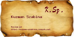 Kuzman Szabina névjegykártya