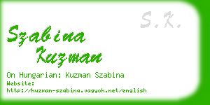 szabina kuzman business card